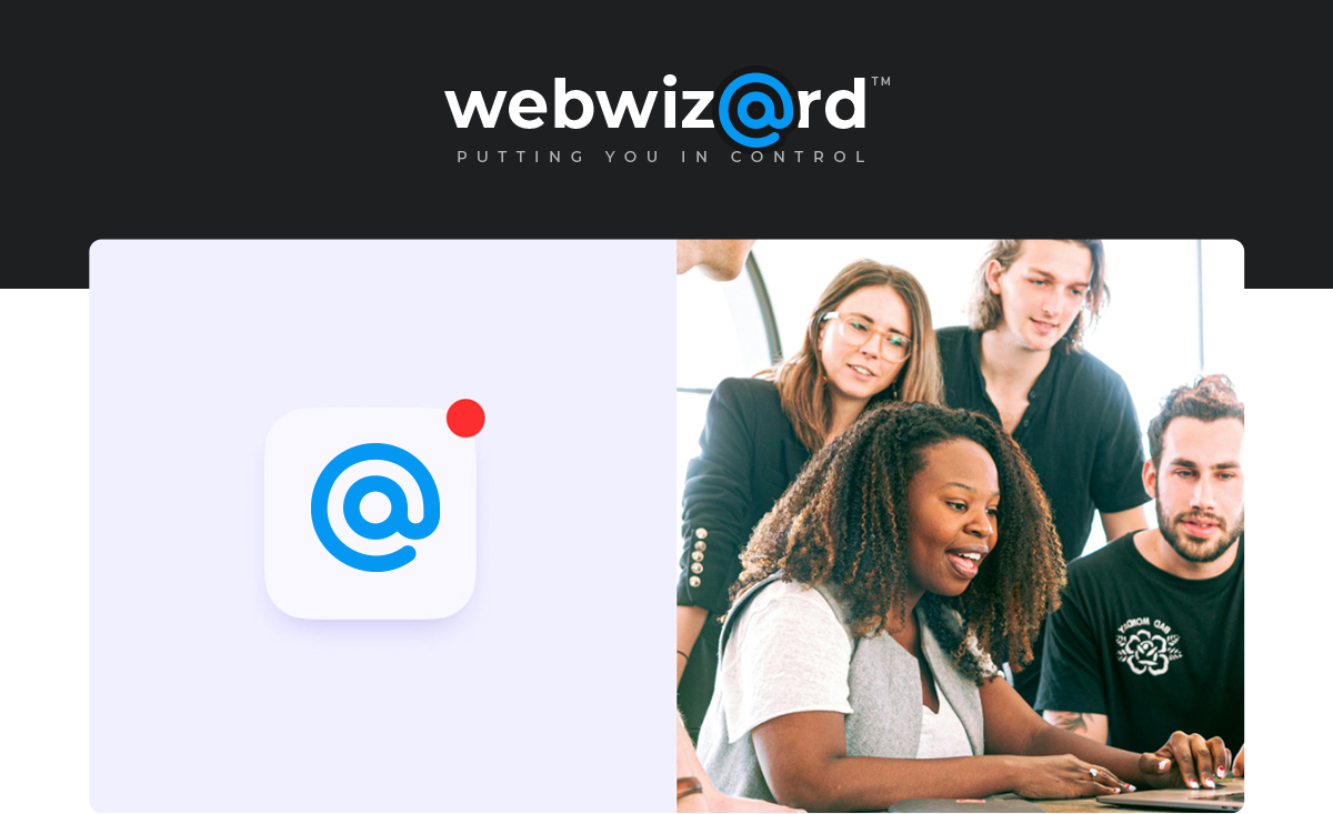 WebWiz@rd CMS logo with icon and group of employees